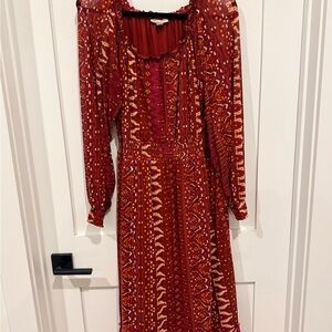 Knox Rose Burgundy Long Sleeve Dress